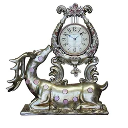 Hot selling Animal deer theme table clock wholesale modern office furniture home decor gift shop items desk clock 1521