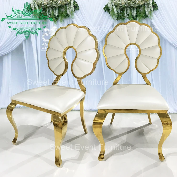 Банкетный стул из нержавеющей стали с подушками для свадебного торжества