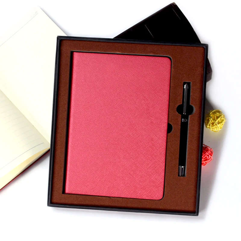 Hight quality eco friendly cheap custom waterproof thick PU notebook wholesale gift set with gift pen
