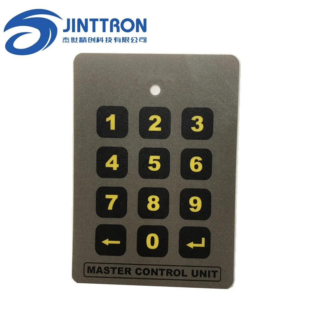 3 x 4 matrix small membrane overlay flat button custom graphic overlay panel digital keypad