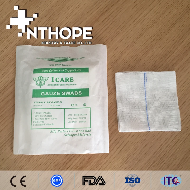 cotton sterile compress adhesive gauze pad swabs