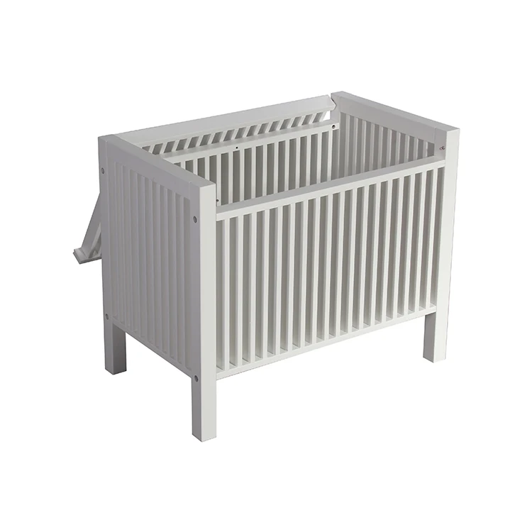 Free standing white home wooden laundry basket