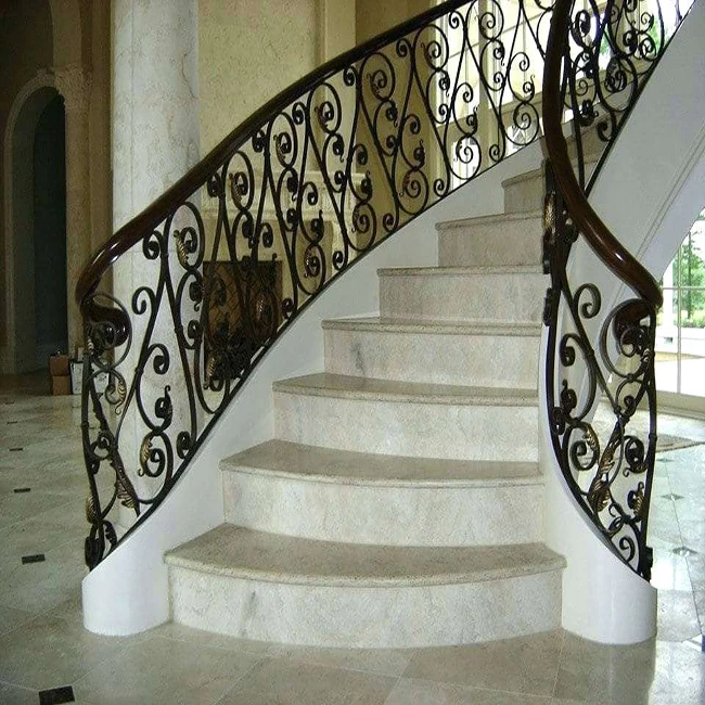 Italian style exterior new design modern used cast iron balcony railing