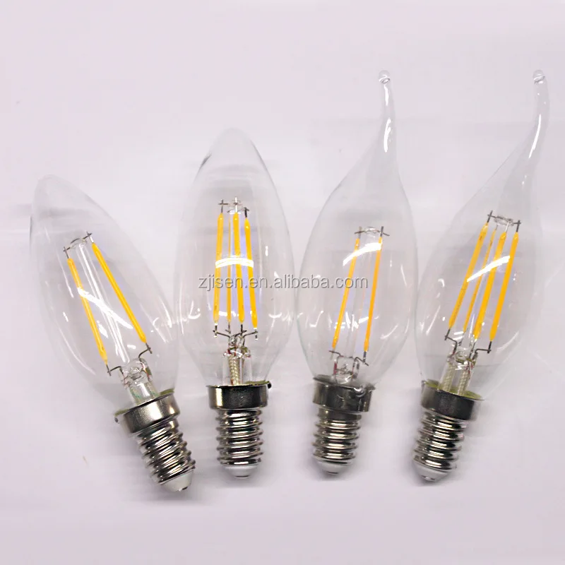 
high quality E14 E27 led filament candle flame bulb 6w 