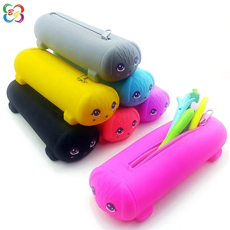 Cute Puppy Dog Student Silicone Rubber Pencil Bag/Stationary Pouch