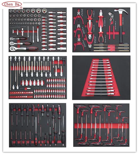 Metal Tool Cabinet with Auto Repair Tools Box Set Tool Storage Cabinet Power Coating 6 Drawers Steel CD-3306BBS 0.6~0.8mm OEM