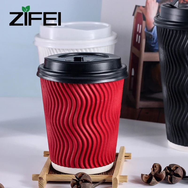 
Custom Printed 8oz Disposable Stripe Espresso Paper Cups for Coffee 