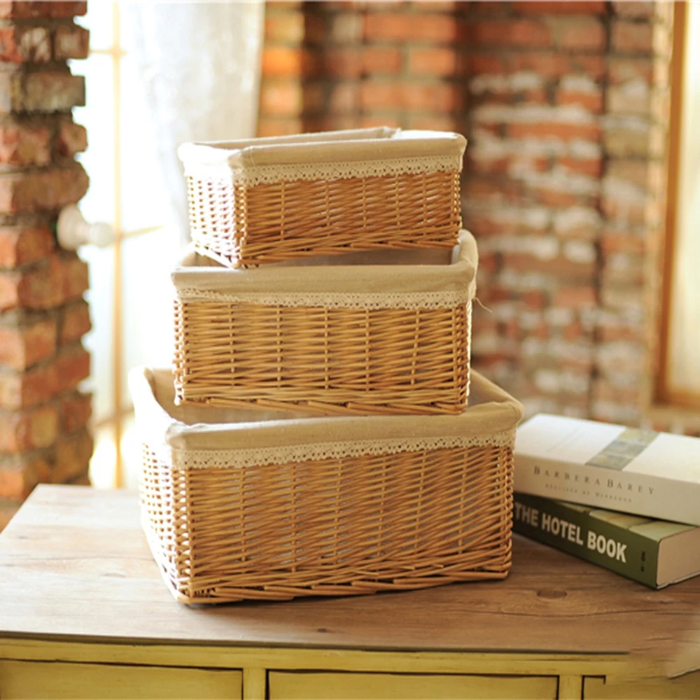 Laundry Stackable Wicker Decoration Bathroom Gift Storage Wicker Baskets