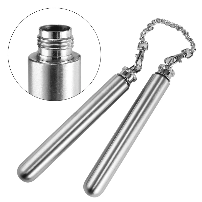 Custom stainless steel nunchakus double flask aerator custom whiskey fasion key ring vaccum flask