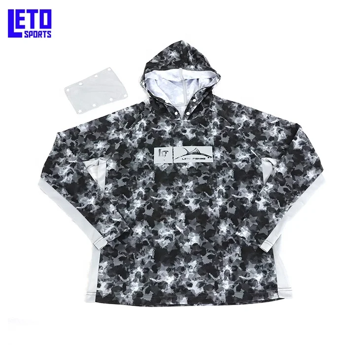 Custom Logo  UV Protection Hoodie Quick Dry Man Long Sleeve UPF50+ Fishing Shirt