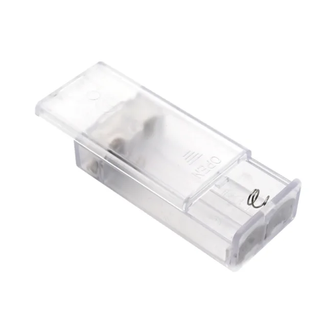 Black Transparent Plastic Series 2AA Battery Holder case