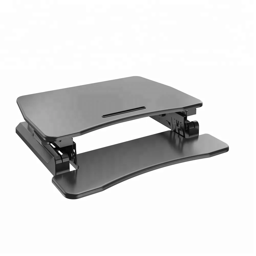 Standing desk converter riser with keyboard for standing