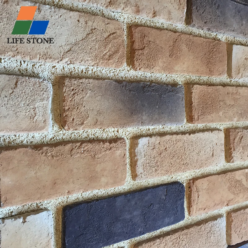 Decorative faux red brick wall panels stone cladding veneer facades slip artificial stone Exterior decorative garden wall stone