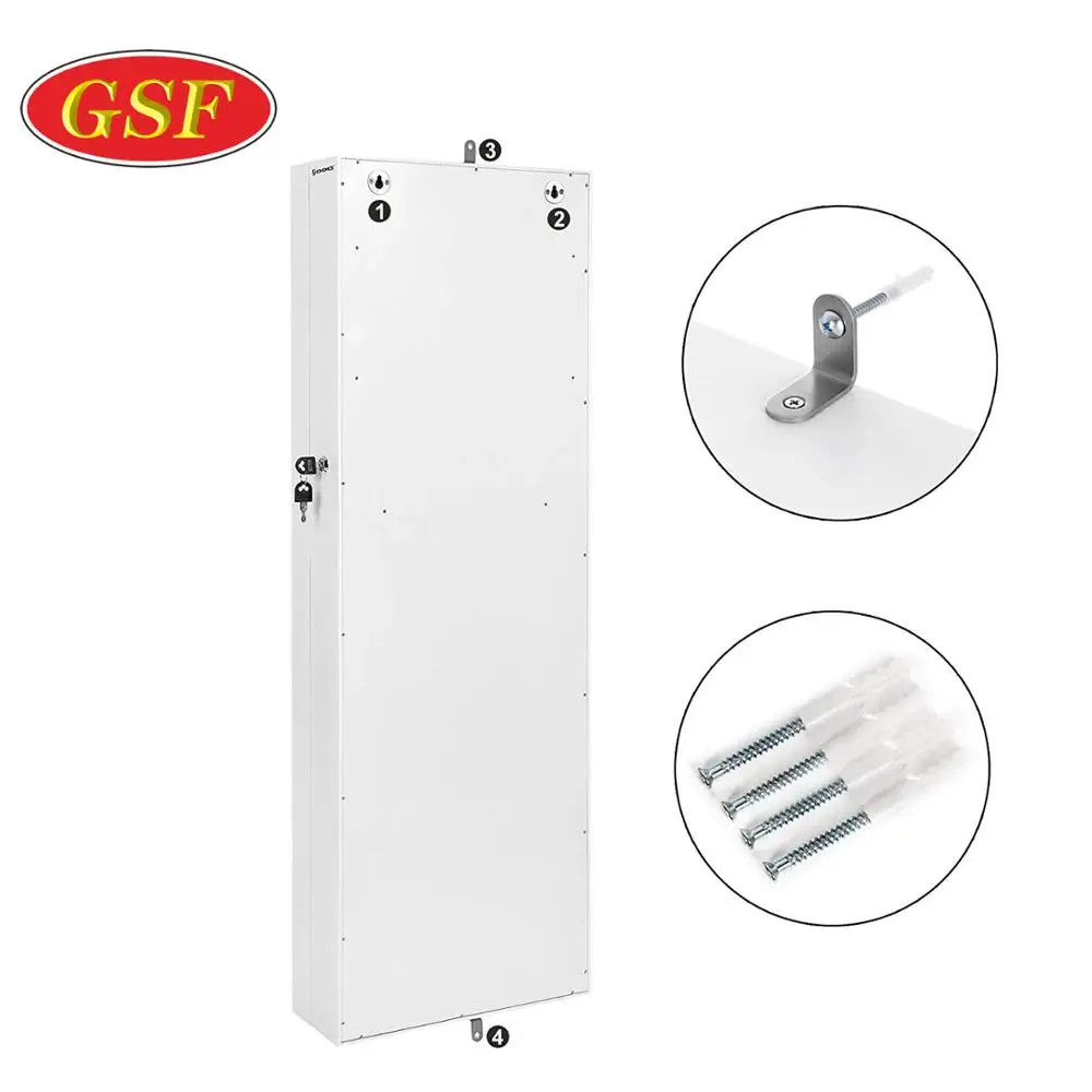 Chinese High QualitySimple And Practical Jewelry Cabinet Armoire Wall Mounted with Mirror