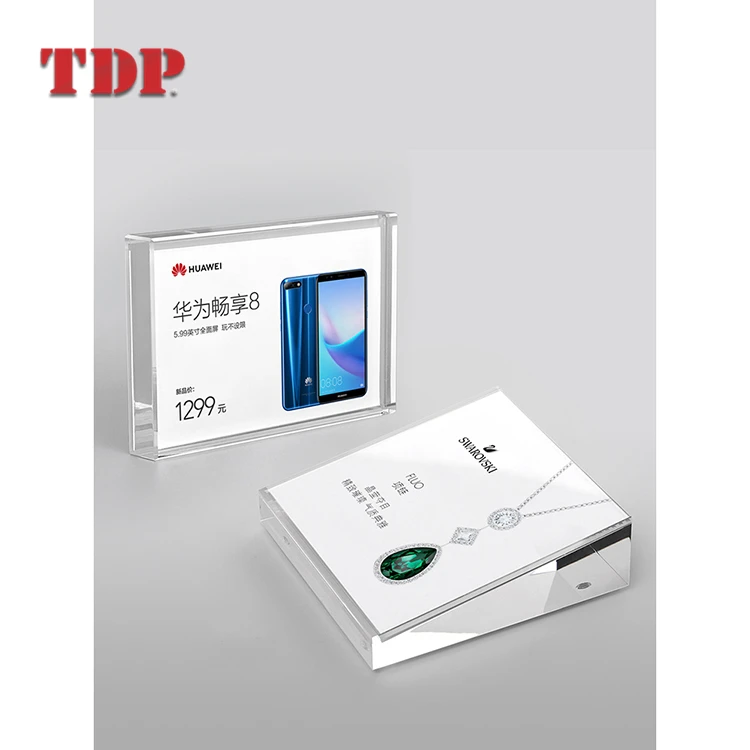 Desktop Sign Info Card Magnetic Photo Frame Display Acrylic Tag Price Label Holder