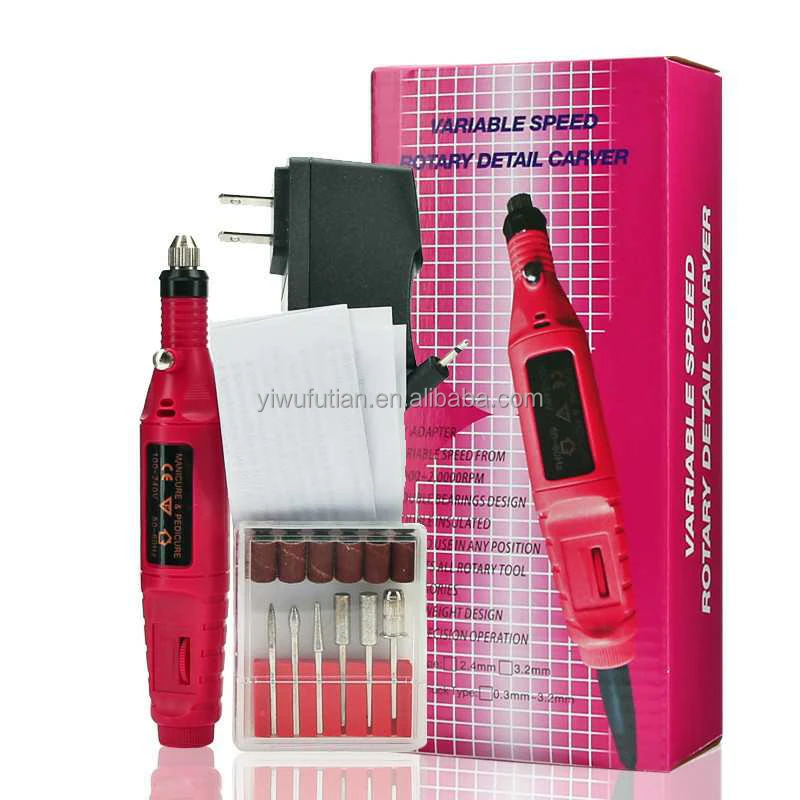 
Professional Electric Nail Polisher Nail Art Drill Set 6 Bits Electric Manicure Nail Tool Pen 