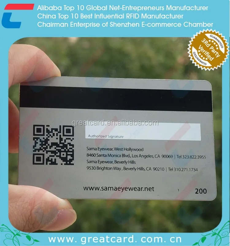 
Silver Plated Stainless Steel QR Code Platinum Member Card 