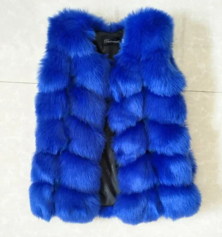 
New style children winter fur imitation fox fur baby girls vest 