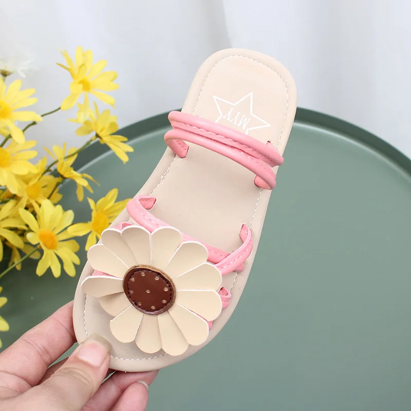 Kids summer sunflower Dual-purpose sandals wholesale boutique girls shoes