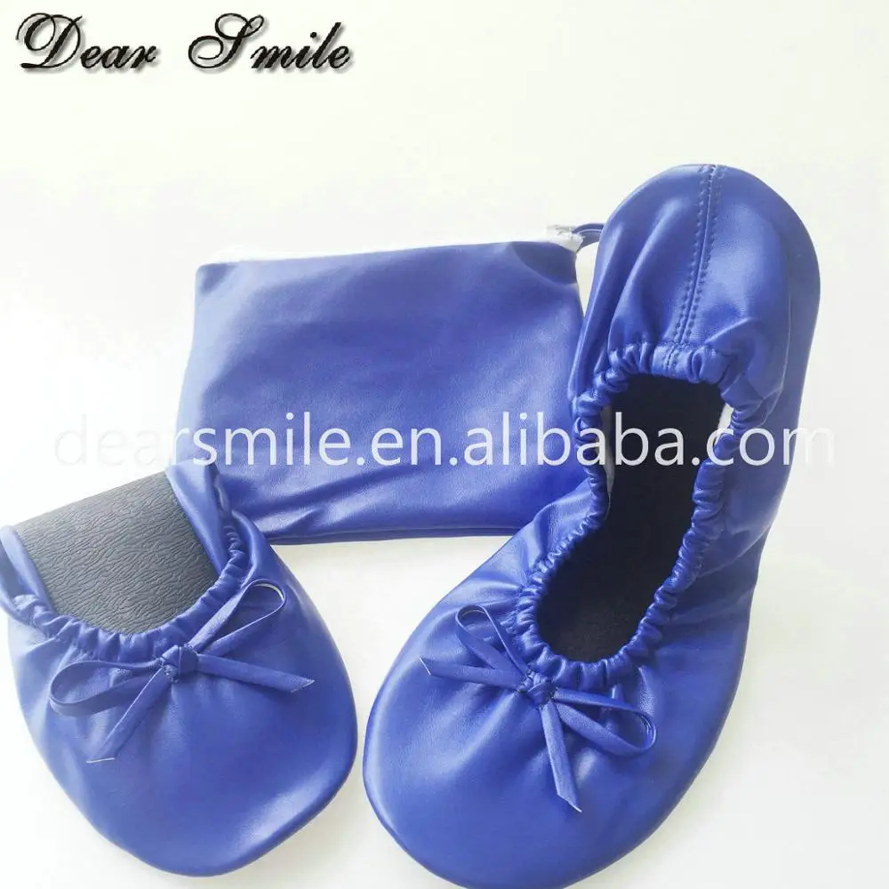 2023 New Arrival ! Comfy casual flat shoes navy blue foldable ballet flats for shopping