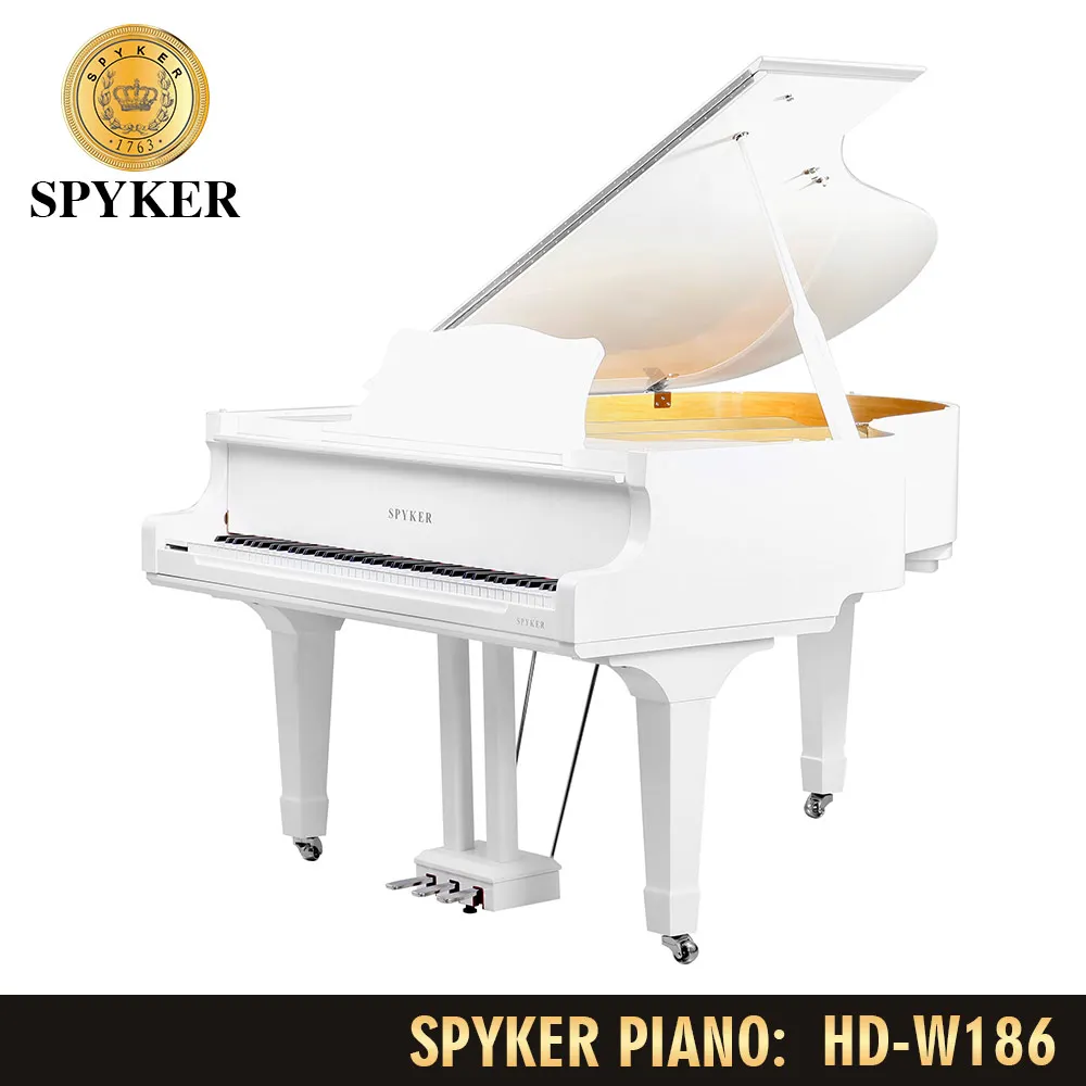 SPYKER HD-W186 88 Keys Digital Concert Piano Grand White Polished 6 Feet Piano Electric Musical Instrument