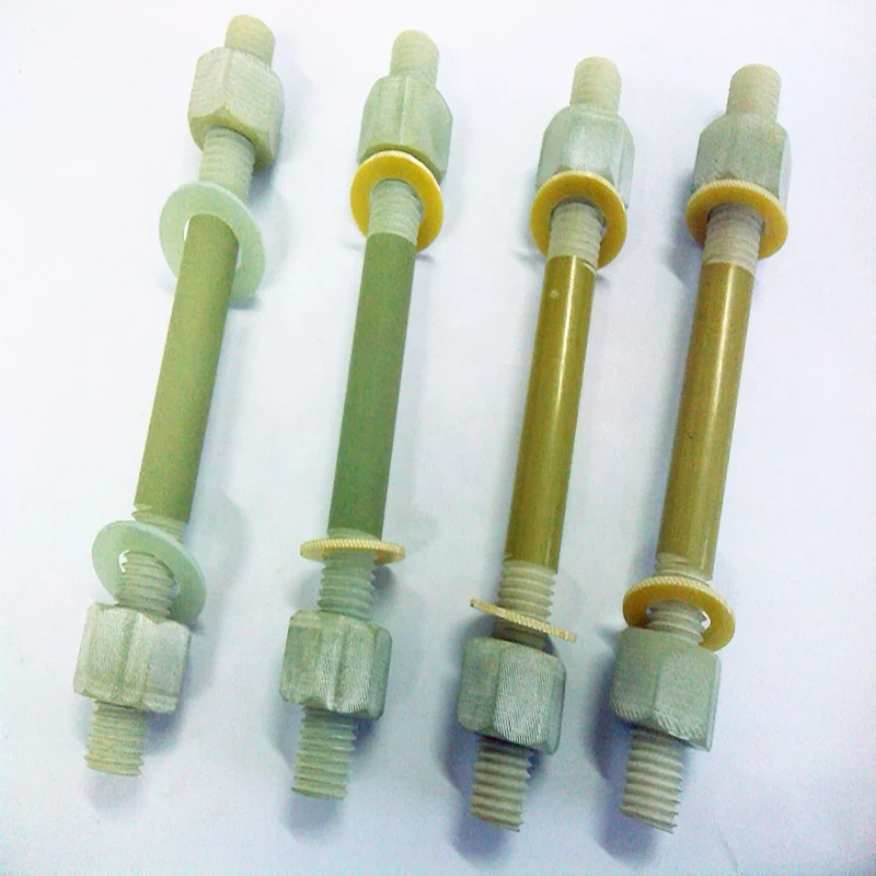 
Fiberglass reinforced threaded rod & GRP/FRP Bolts and Nuts screw thread fastener 