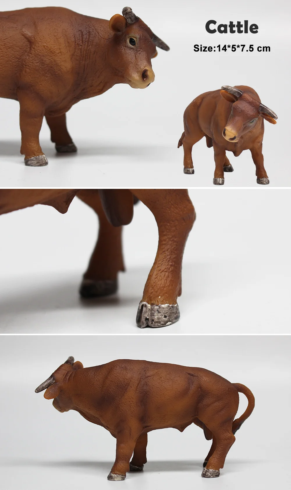 High simulation figure farm animal cattle hand painted solid model play set toy plastic cows