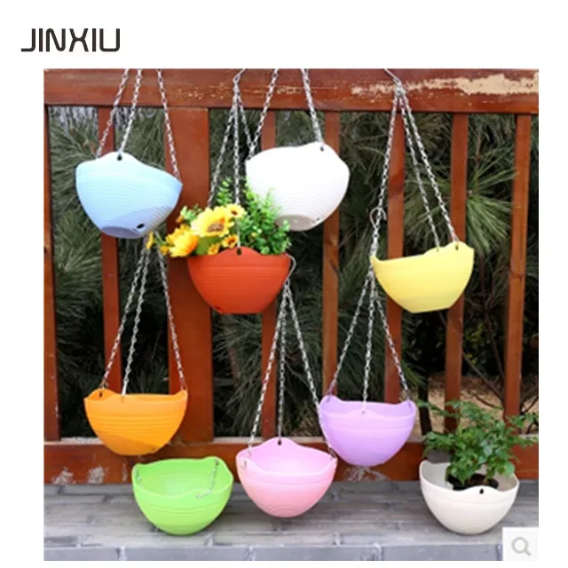 
new design colorful balcony plastic hanging basket 