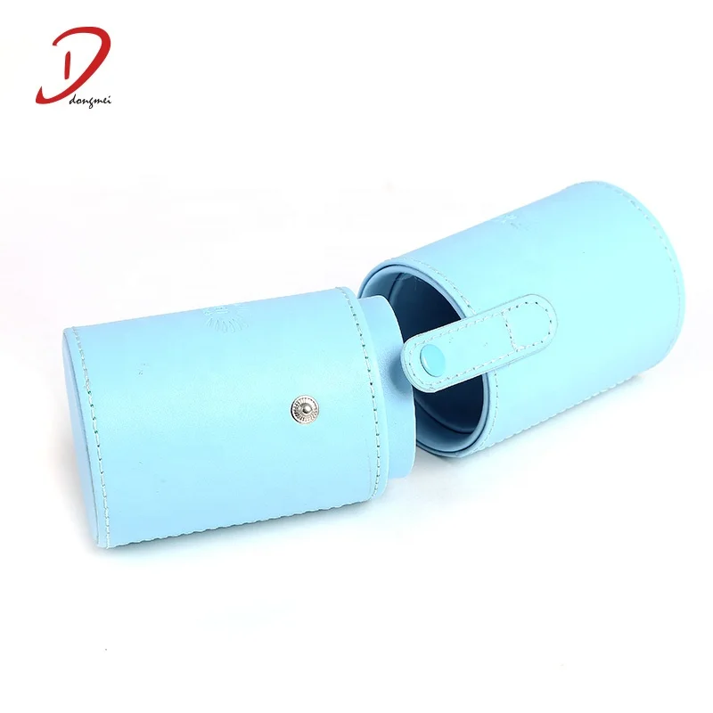 Wholesale Professional Cosmetic Makeup Brush Travel Bag Case Pack Organizer Leather Makeup Brush Holder With Lid Bag
