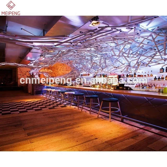 3D кромсая услуги эффект рисунок Макет дизайна интерьера для Бар Паб салон