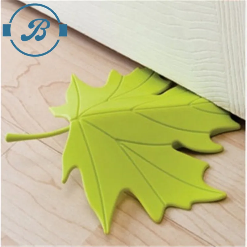 Novelty Autumn Maple Leaf Shaped Silicone Rubber Door Stopper