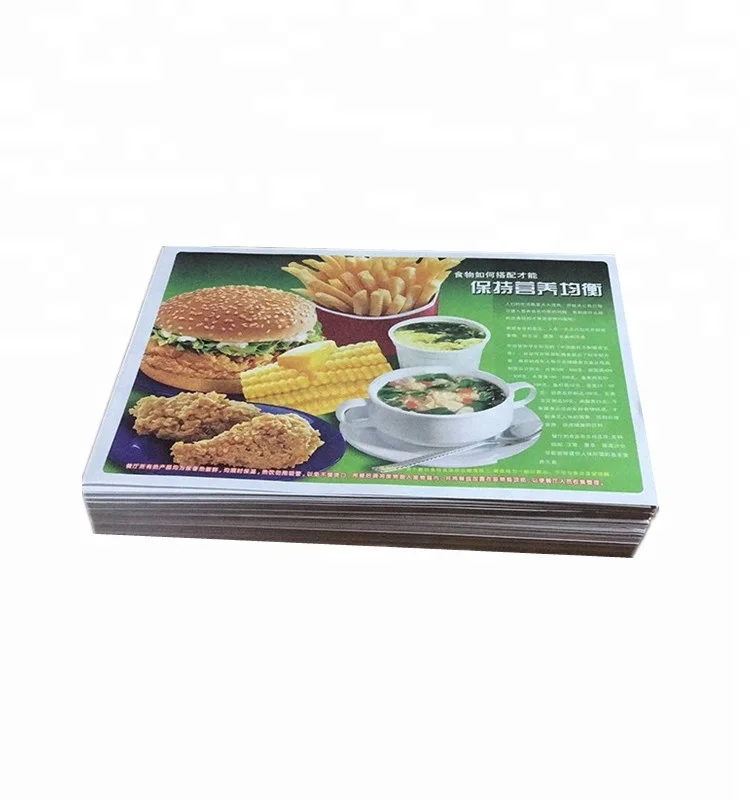 Printing Paper Tray Mat for Fast Food Restaurant Wood Pulp Custom Paper Coloured Craft Paper Offset Printing Greaseproof Virgin