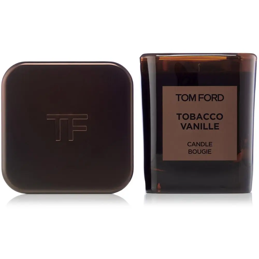 
Luxury Scented Candle With Black Glass Candle Holder Pillar Candle 