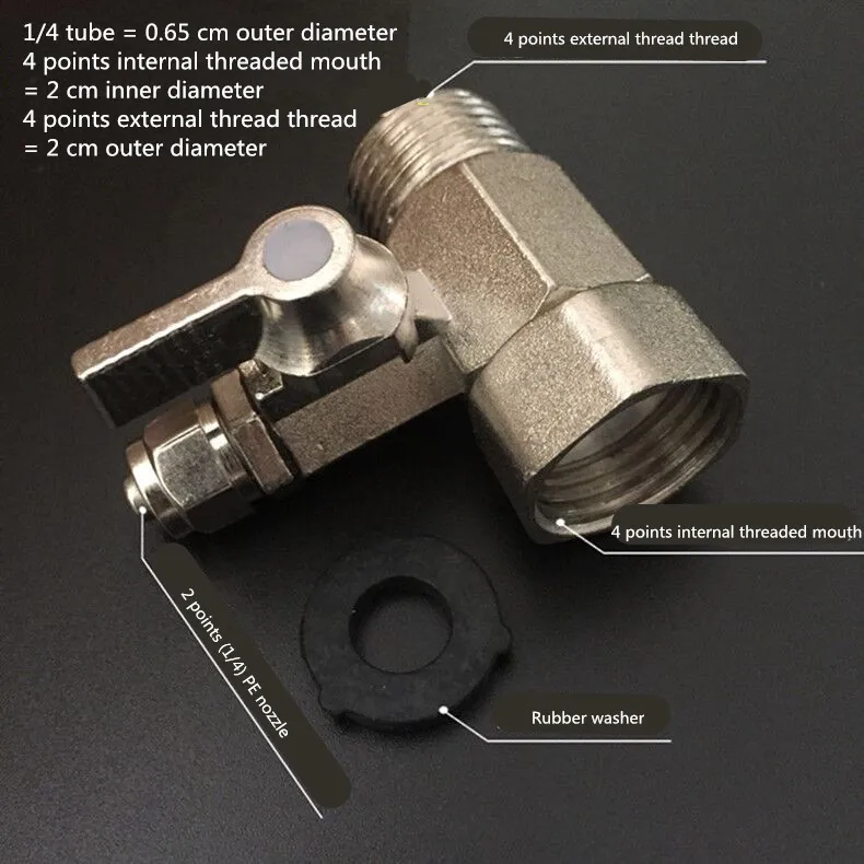 High Pressure Zinc Alloy Material 3 way Manual Water Supply Valve for Water Purifier System