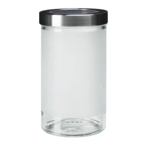 frost glass storage jars with stainless steel cap