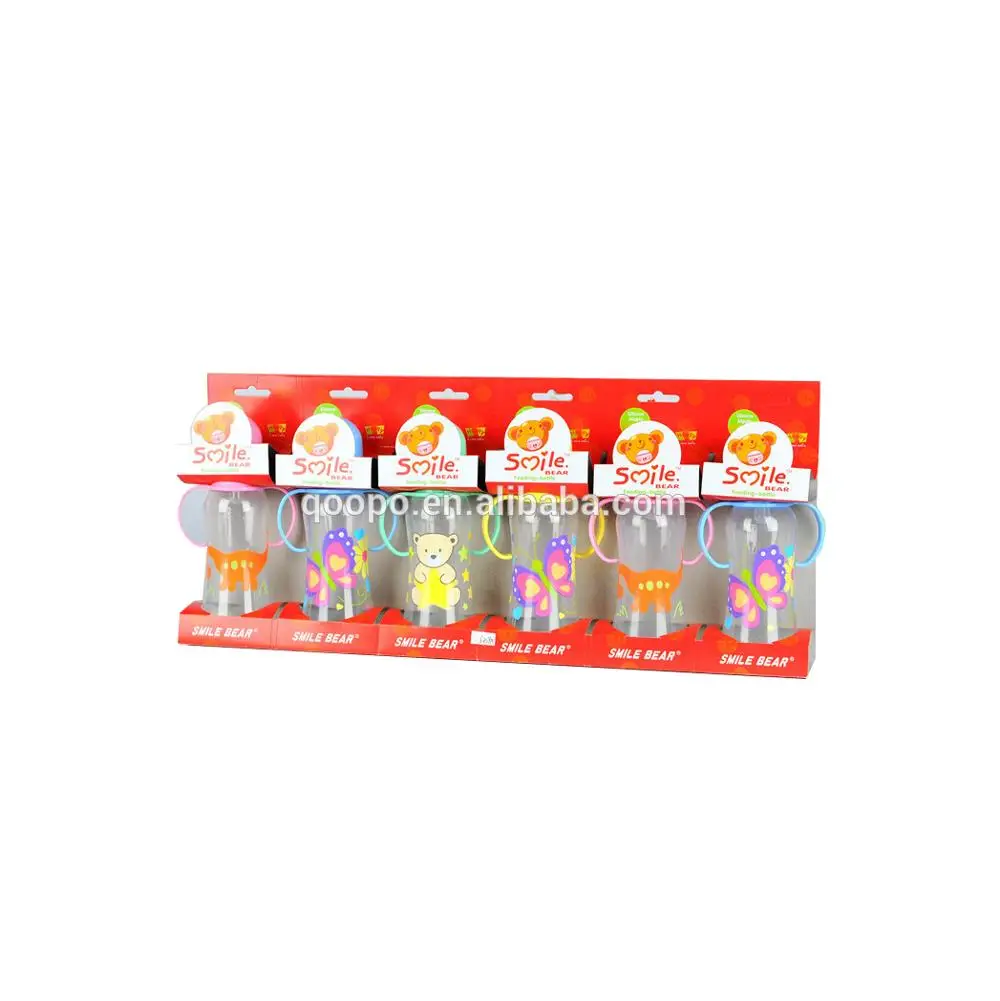 
yiwu 6pcs shrink packing 250ml plastic baby feeding bottle in bulk 