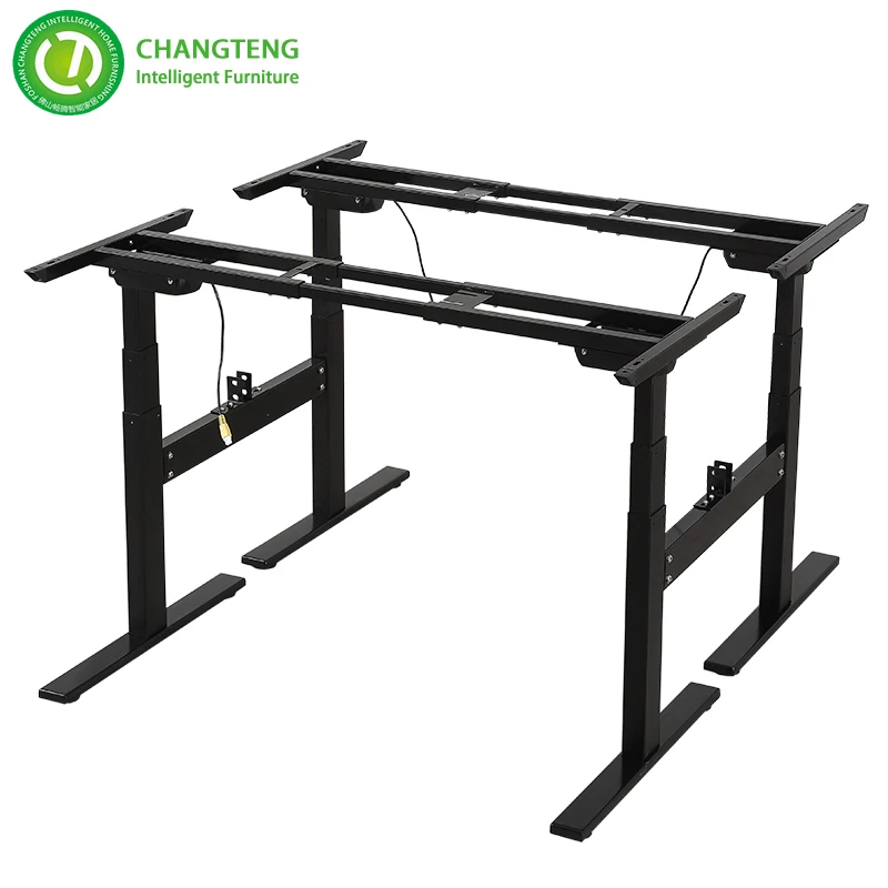 height adjustable desk frame face to face workstation adjustable table legs with linear actuator sit stand desk frame metal legs