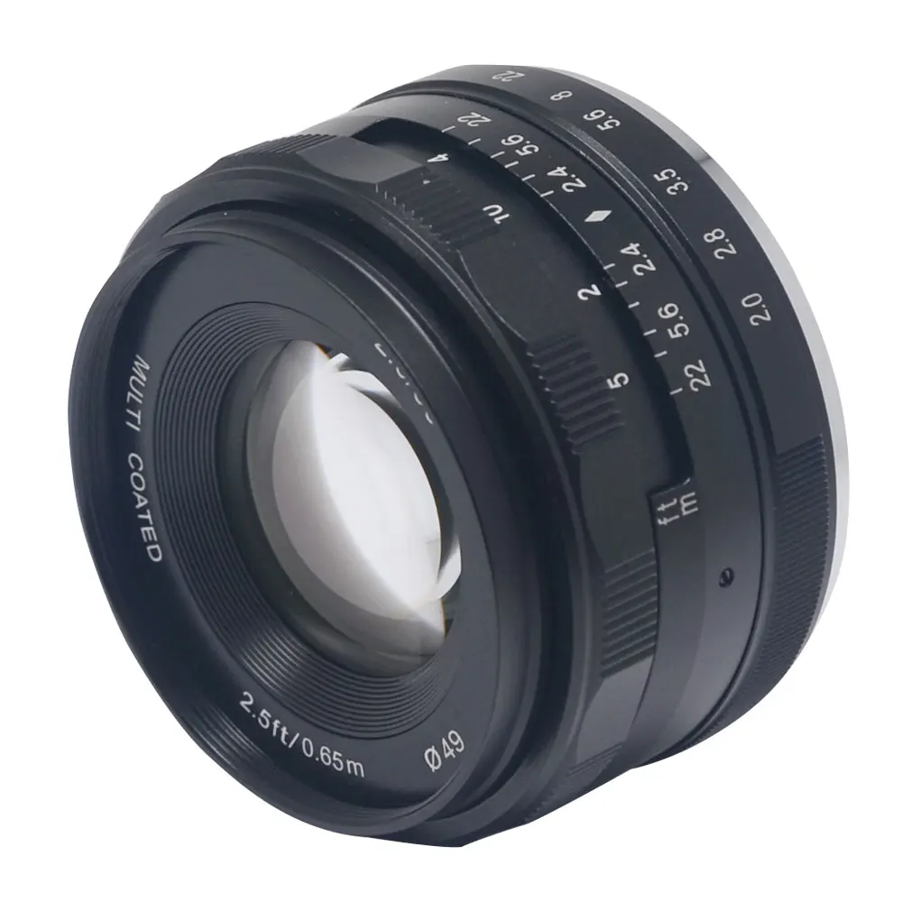 Meike 50mm F2.0 Large Aperture Manual Focus Lens for Fuji X Mount X-A1/A2 X-E1/E2/E2S, X-M1 XT1/T10/T20 Mirrorless APS-C Cameras