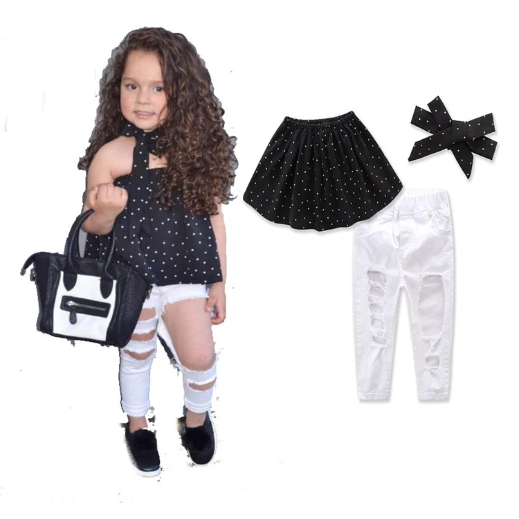 WHS19  Girls Summer Fashion kids children girls clothes for wholesale