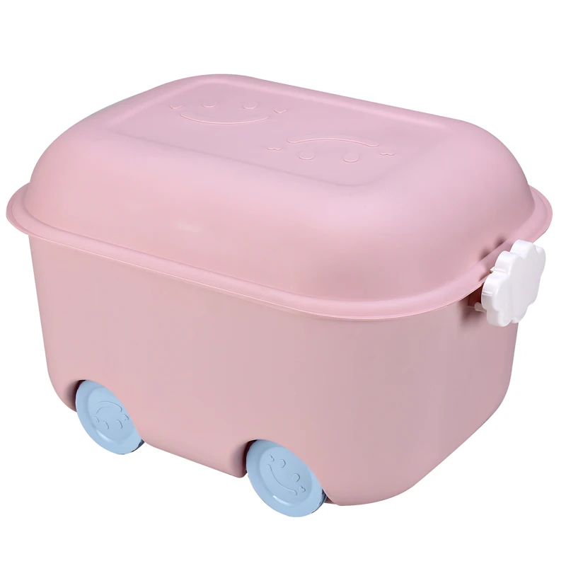 promotional clothes cartoon design plastic storage box with lid , toy storage bin