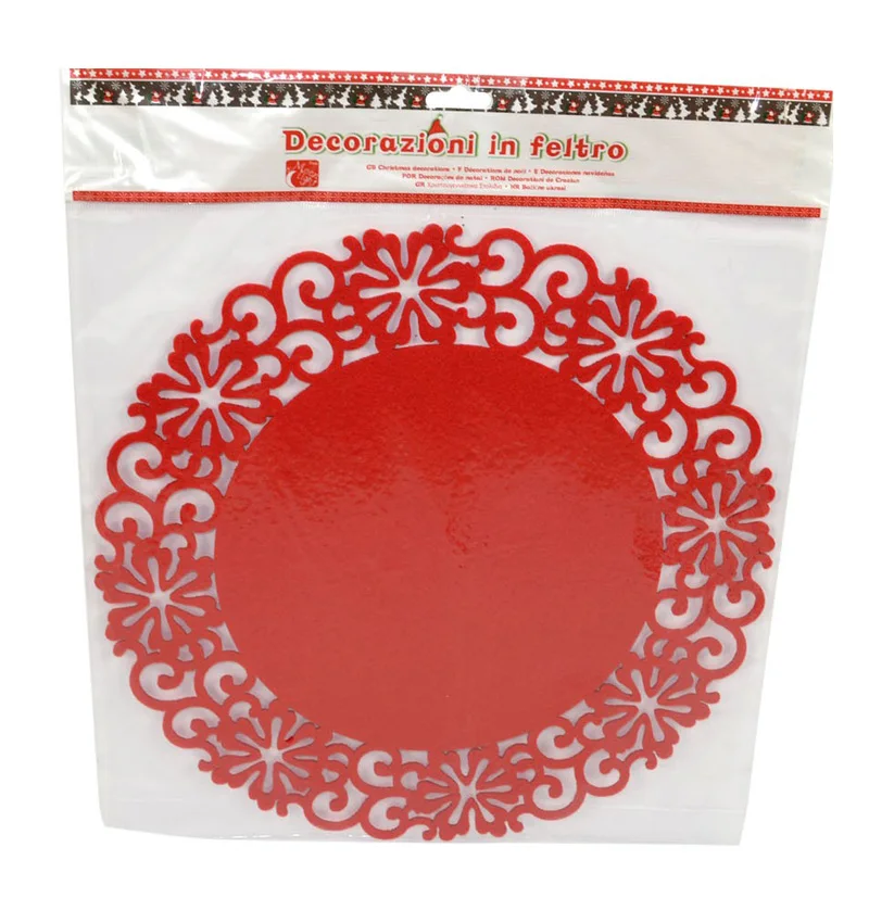 Laser cut round Christmas Table Placemats  dining table mat felt placemats Christmas Decorations for for dining table