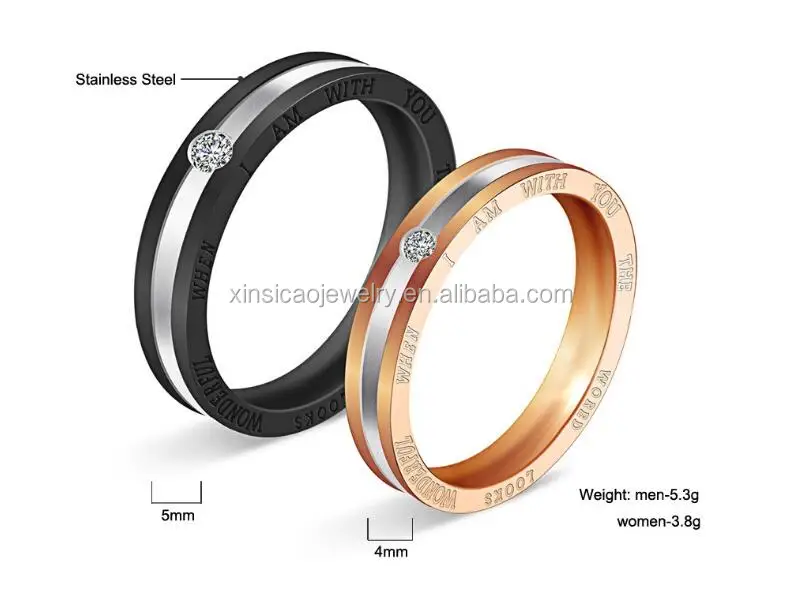 The World Looks Wonderful When I am With You Everlasting Anniversary Elegant Couple Jewelry Ring Set Fashion Gift