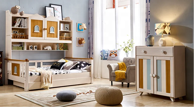 Bisini European Style Kids Combination Bed, Children Bunk Bed With Storage Cabinet  BG700014