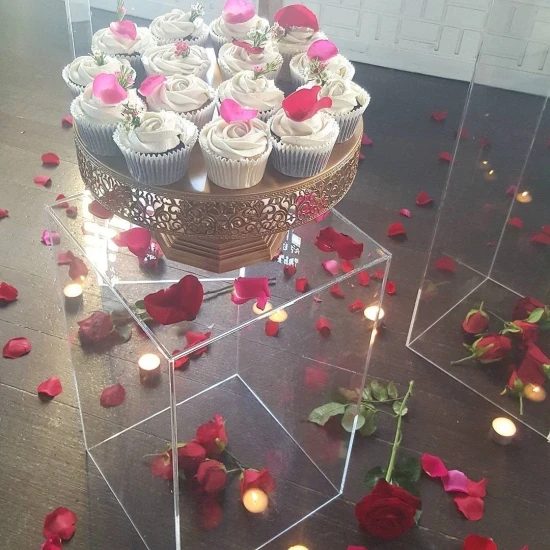 Прозрачный квадратный акриловый Свадебный декор на заказ, пластиковая витрина для цветов и капкейков