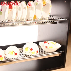 2-Tier Stainless Steel kitchen plate rack dish drying drainer rack