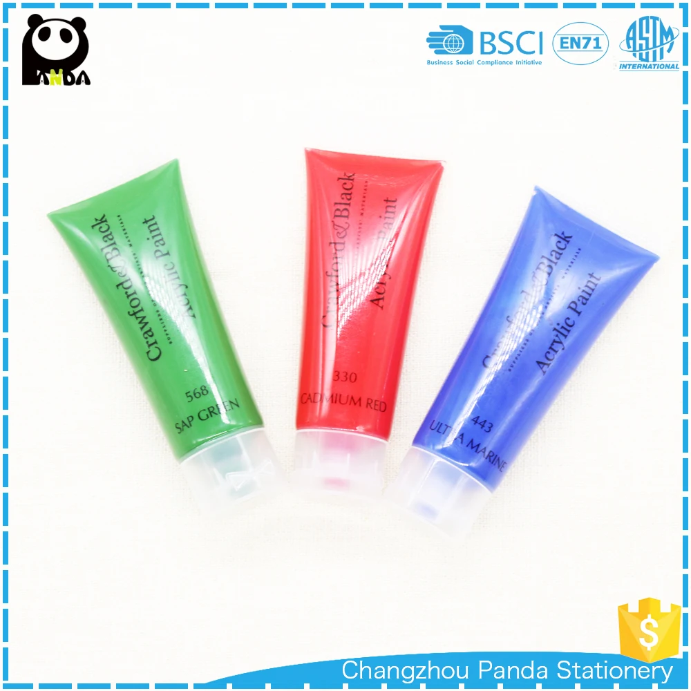 China good quality 75ml plastic tube acrylic paint drawing tube