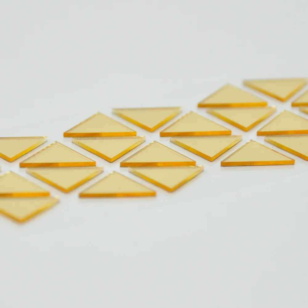 Scrapbooking style diy triangle gold acrylic mirror sticker