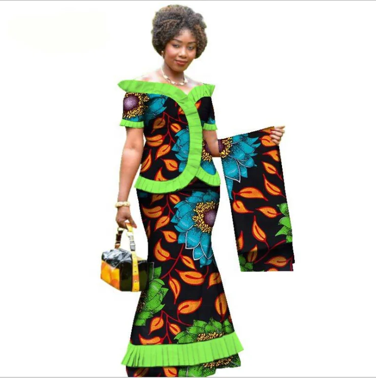 100% cotton wax fabric African women shirt coat outfit in elegant style