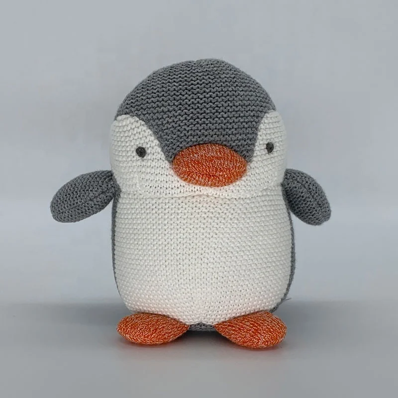 Small Stuffed Cute Animal Toys Soft Gray Plush Realistic Penguin Toys