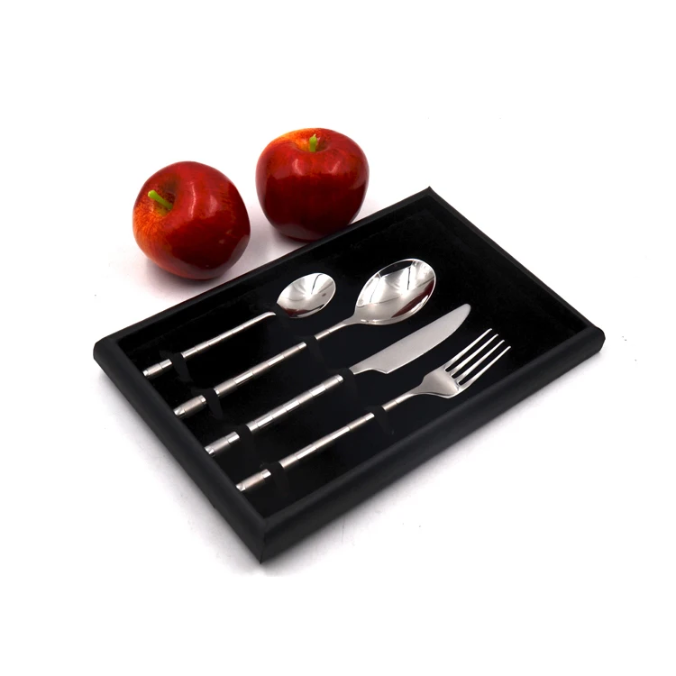 
High-End Korean Round Handle Steak Cutlery Four-Piece Stainless Steel Cutlery 
